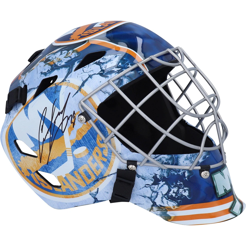 Masque de gardien de but réplique autographié par Ilya Sorokin des Islanders de New York