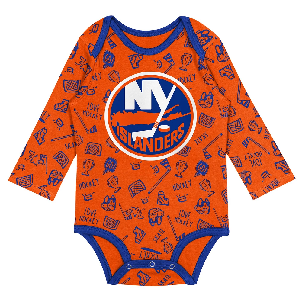 Infant Orange New York Islanders Dynamic Defender Long Sleeve Bodysuit