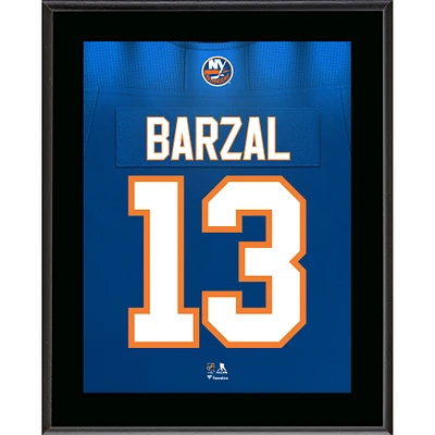 Plaque de joueur par sublimation avec numéro de maillot des New York Islanders de 10,5" x 13" de Mathew Barzal