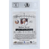 Carte de recrue 9/10 autographiée par Mathew Barzal des Islanders de New York, Upper Deck Ultimate Collection #71 Beckett Fanatics Witnessed 2016-17, authentifiée
