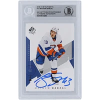 Carte autographiée 2018-19 Upper Deck SP authentique n° 11 Beckett Fanatics Witnessed des Islanders de New York par Mathew Barzal