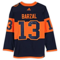 Maillot adidas authentique dédicacé par Mathew Barzal des Islanders de New York pour la Stadium Series 2024