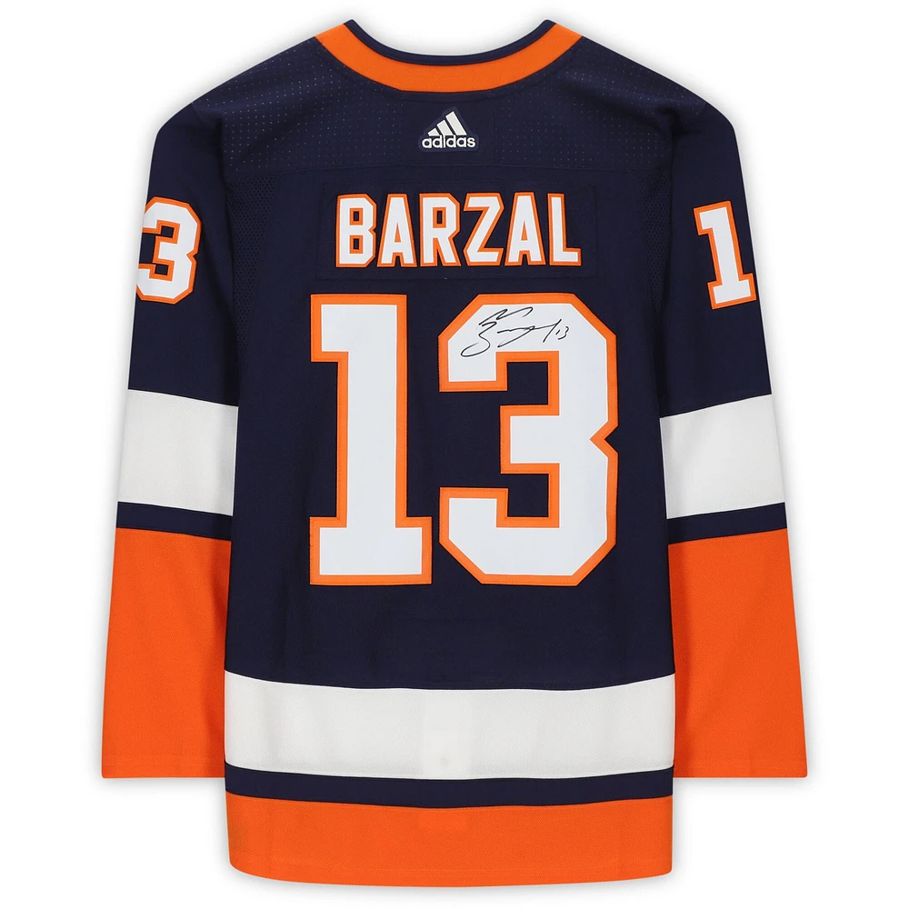 Maillot authentique rétro inversé autographié Adidas 2020-21 des Islanders de New York par Mathew Barzal