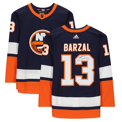 Maillot authentique rétro inversé autographié Adidas 2020-21 des Islanders de New York par Mathew Barzal