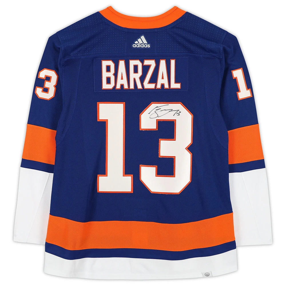 Mathew Barzal Islanders de New York Maillot authentique bleu autographié Adidas