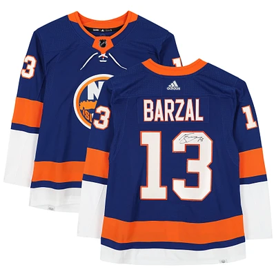 Mathew Barzal Islanders de New York Maillot authentique bleu autographié Adidas