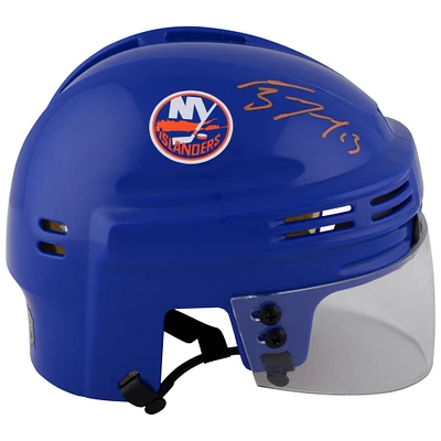 Mathew Barzal Mini-casque bleu dédicacé des Islanders de New York