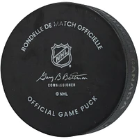 Rondelle de match officielle autographiée par Mathew Barzal des Islanders de New York avec l'inscription « Barzy »