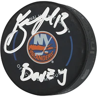 Rondelle de match officielle autographiée par Mathew Barzal des Islanders de New York avec l'inscription « Barzy »