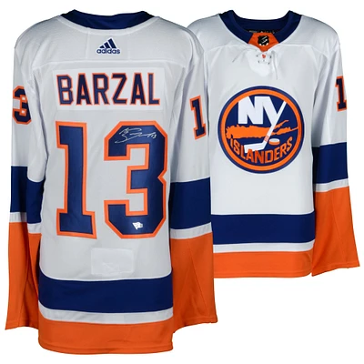 Mathew Barzal Islanders de New York Maillot authentique blanc autographié Adidas