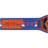 Ceinture de titre WWE Legacy autographiée par Mathew Barzal des New York Islanders avec inscription « Barzy