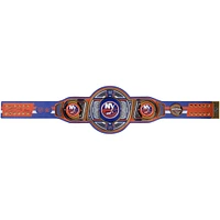 Ceinture de titre WWE Legacy autographiée par Mathew Barzal des New York Islanders avec inscription « Barzy