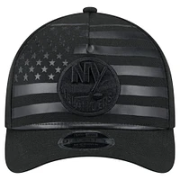 Men's New Era  Black New York Islanders Game Day Stealth Flag 9FORTY A-Frame Adjustable Hat