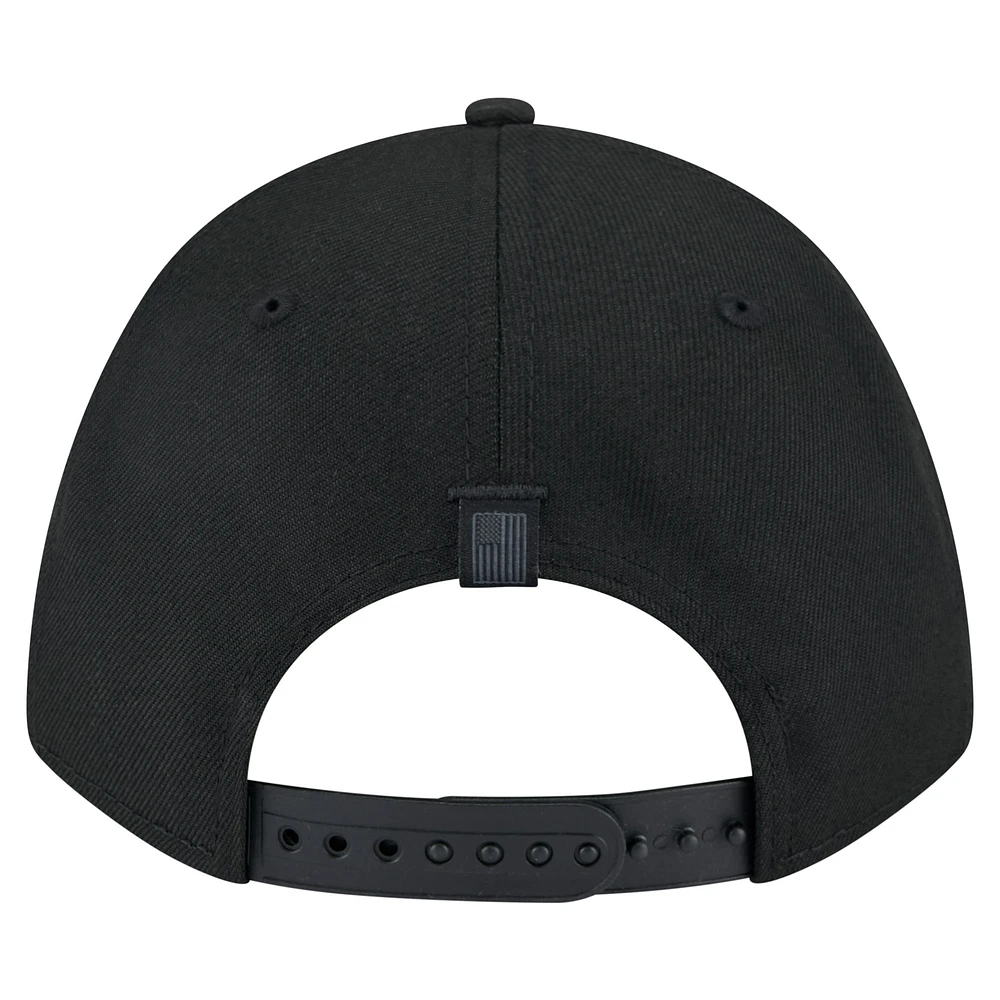 Men's New Era  Black New York Islanders Game Day Stealth Flag 9FORTY A-Frame Adjustable Hat