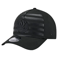 Men's New Era  Black New York Islanders Game Day Stealth Flag 9FORTY A-Frame Adjustable Hat