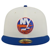Men's New Era  White New York Islanders Chrome Two-Toned 59FIFTY Fitted Hat