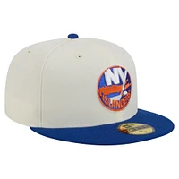 Men's New Era  White New York Islanders Chrome Two-Toned 59FIFTY Fitted Hat