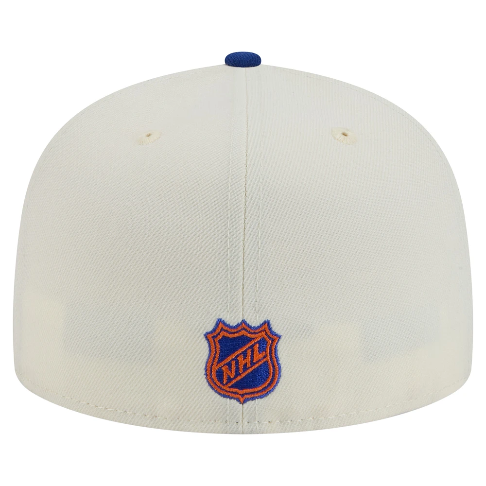Men's New Era  White New York Islanders Chrome Two-Toned 59FIFTY Fitted Hat