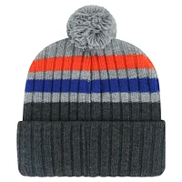 Men's '47 Gray New York Islanders Stack Patch Cuffed Knit Hat with Pom