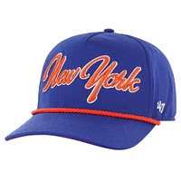 Men's '47 Royal New York Islanders Overhand Logo Side Patch Hitch Adjustable Hat