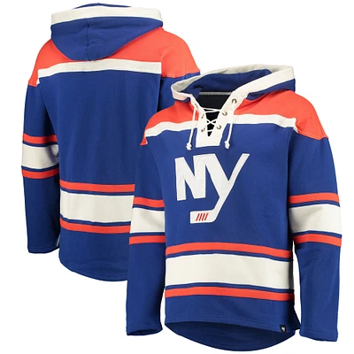Men's '47 Royal New York Islanders Superior Lacer Pullover Hoodie