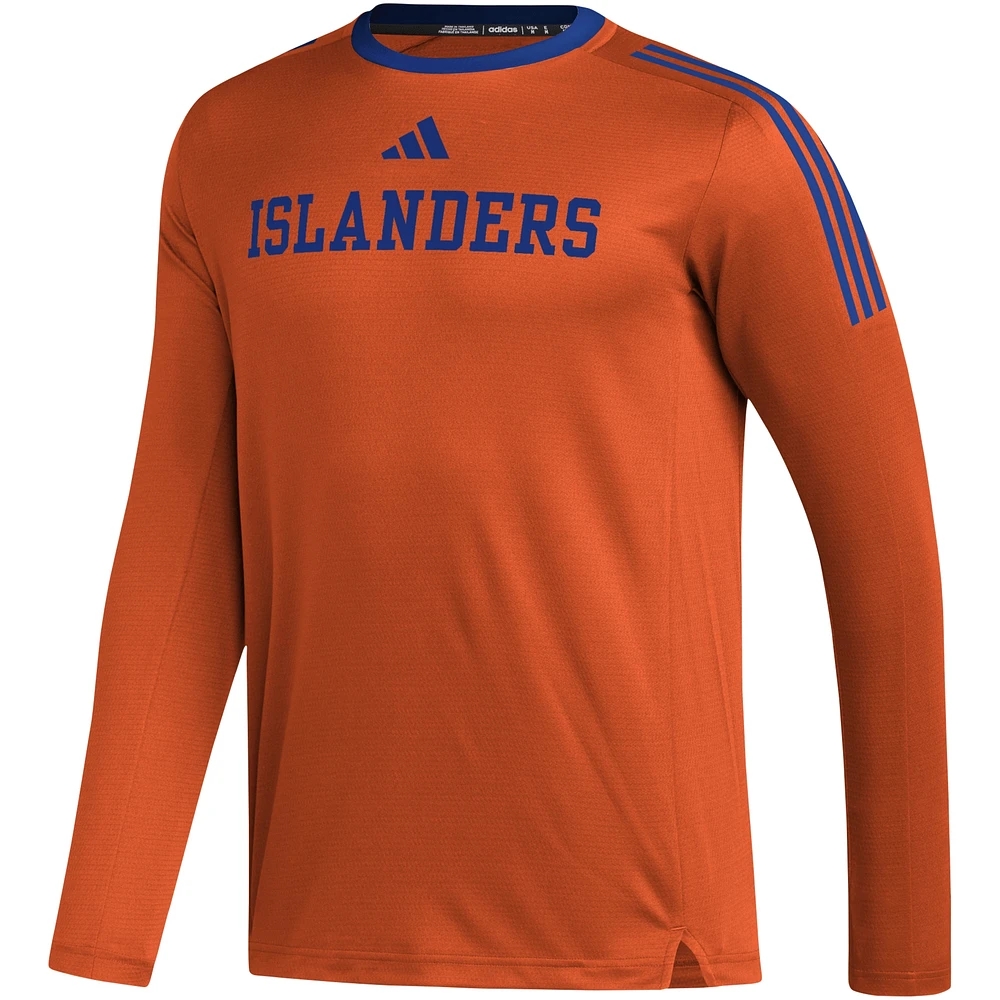 T-shirt à manches longues adidas Orange New York Islanders AEROREADY® pour hommes