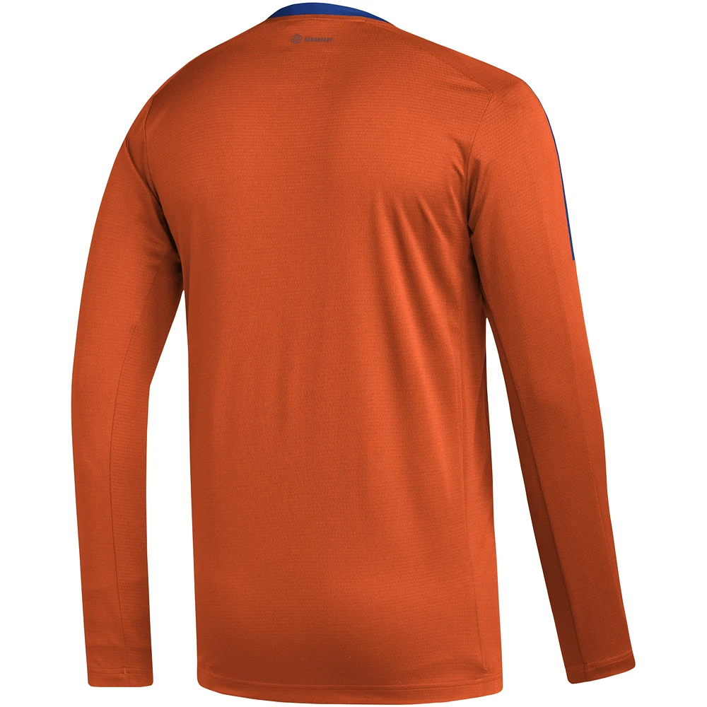 T-shirt à manches longues adidas Orange New York Islanders AEROREADY® pour hommes