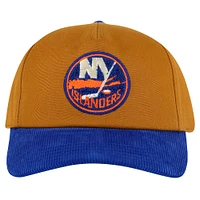 Casquette ajustable Burnett pour homme, couleur brun/bleu royal, des New York Islanders