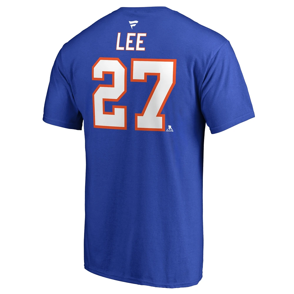 T-shirt Anders Lee Royal pour homme avec nom et numéro des New York Islanders