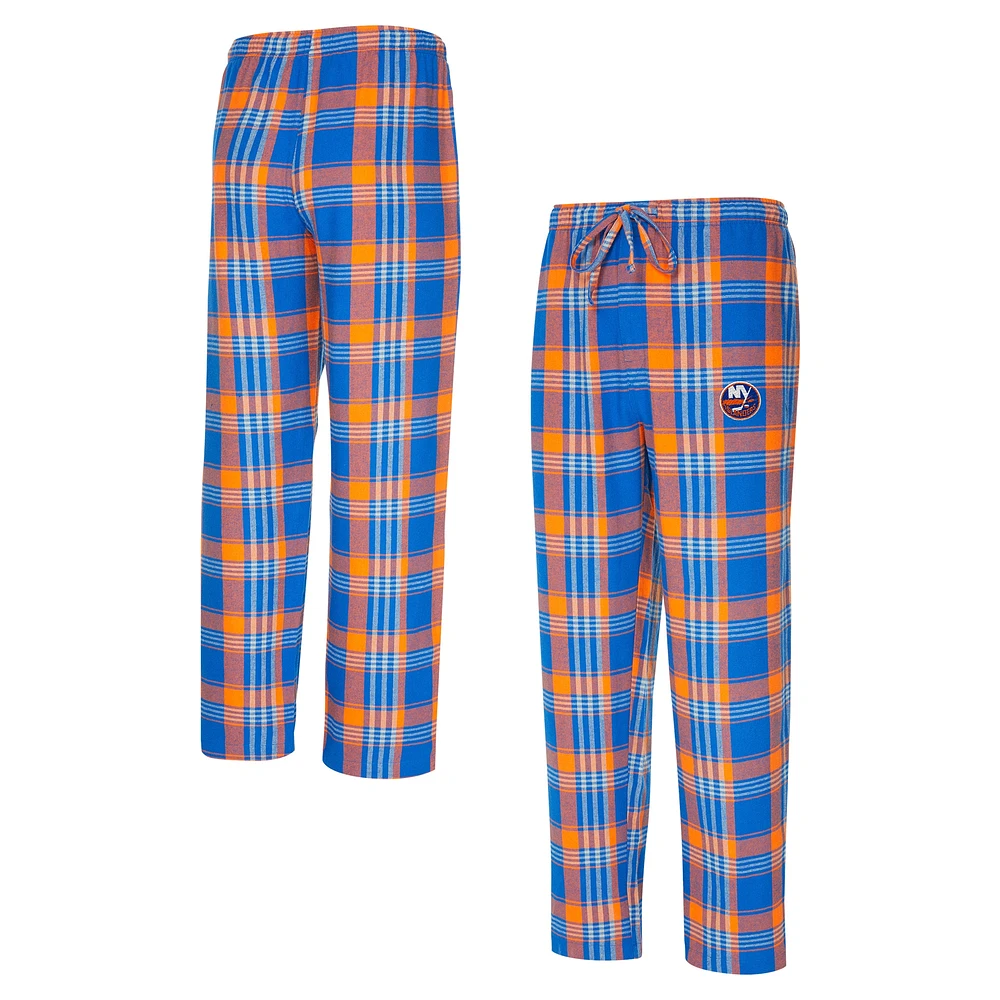 Men's Concepts Sport Royal/Orange New York Islanders Region Flannel Sleep Pants