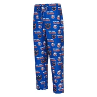 Pantalon en tricot à imprimé intégral Concepts Sport Royal New York Islanders pour hommes