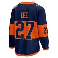 Men's Fanatics Anders Lee Navy New York Islanders 2024 NHL Stadium Series Breakaway Player Jersey