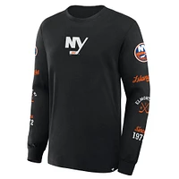 T-shirt à manches longues noir fanatiques pour hommes New York Islanders Boxed Legacy
