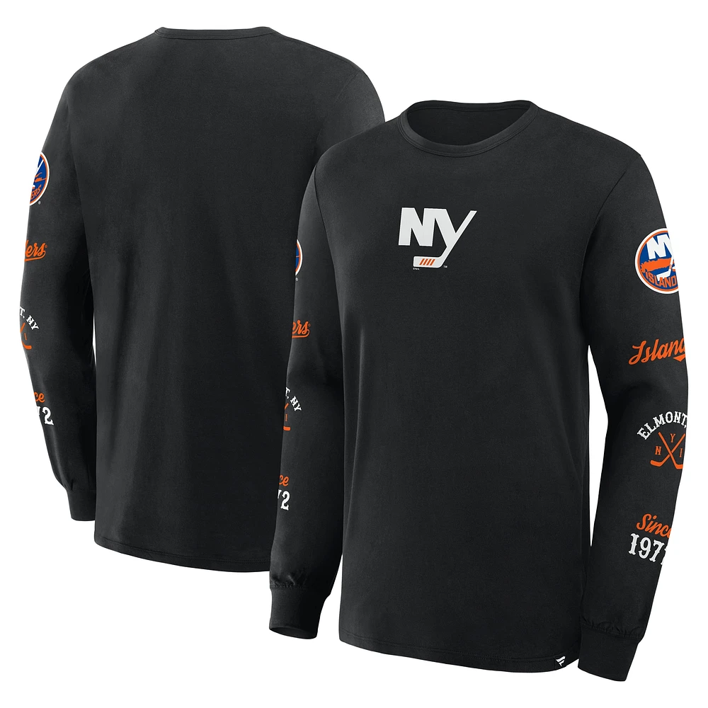 T-shirt à manches longues noir fanatiques pour hommes New York Islanders Boxed Legacy