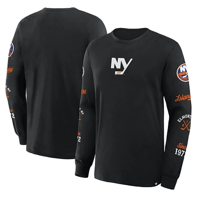 T-shirt à manches longues noir fanatiques pour hommes New York Islanders Boxed Legacy