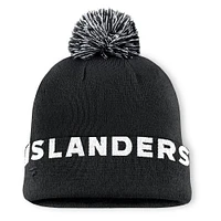 Men's Fanatics Black New York Islanders High Stick Cuffed Knit Hat with Pom