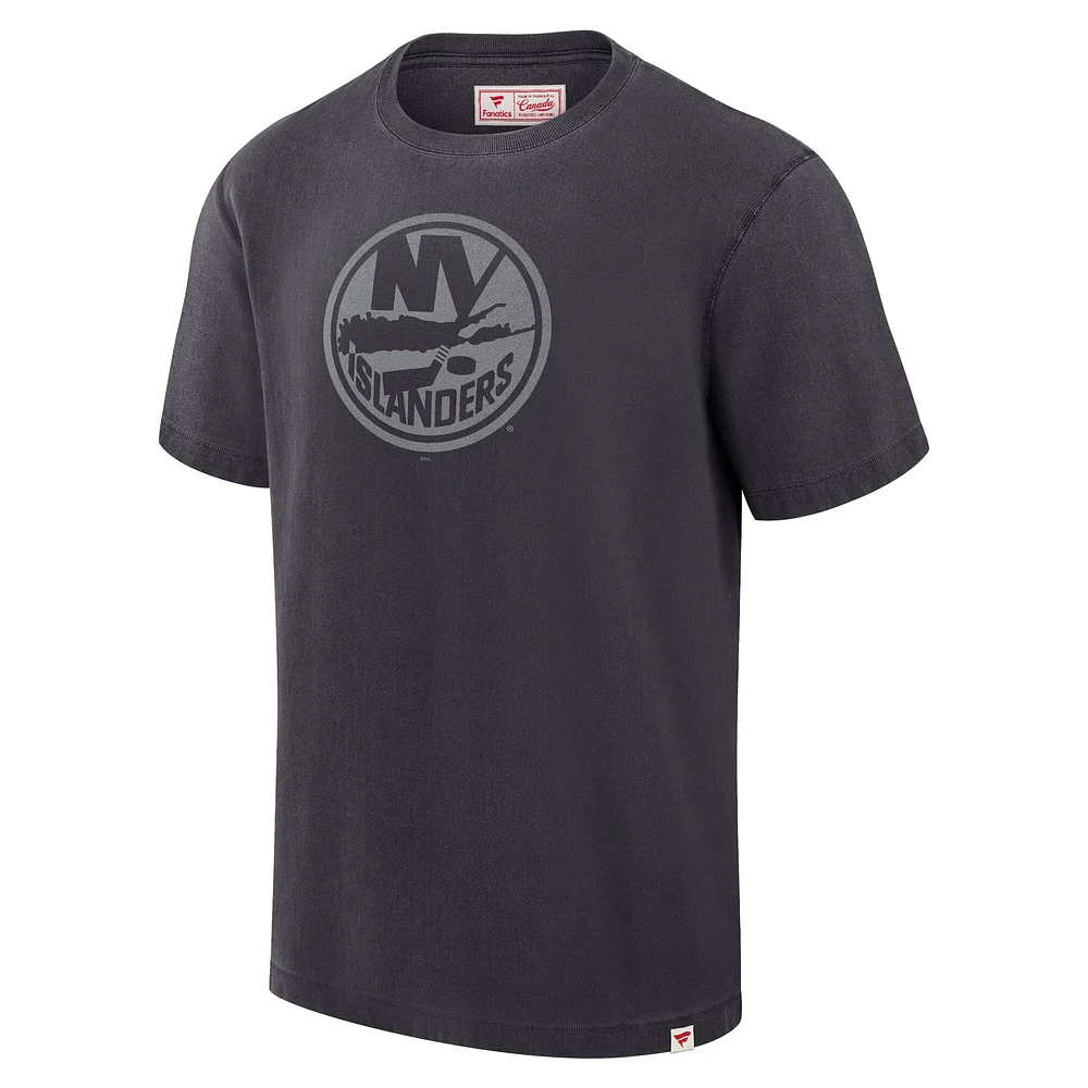 T-shirt noir fanatiques pour hommes des Islanders de New York fabriqué au Canada