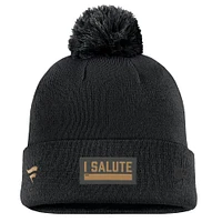 Men's Fanatics Black New York Islanders Military Appreciation Cuffed Knit Hat with Pom