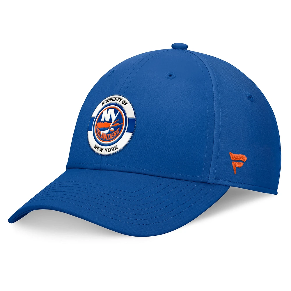 Casquette flexible bleue New York Islanders Authentic Pro Training Camp pour hommes