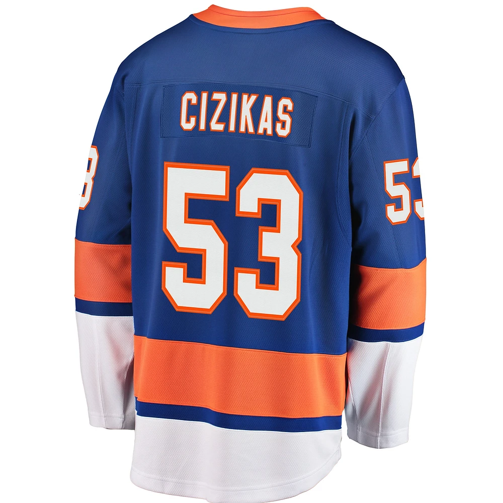 Maillot de joueur échappé Casey Cizikas Royal New York Islanders Fanatics pour hommes