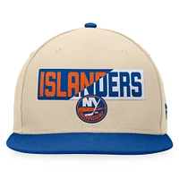 Casquette Snapback Goalaso Fanatics Crème/Royal New York Islanders pour hommes