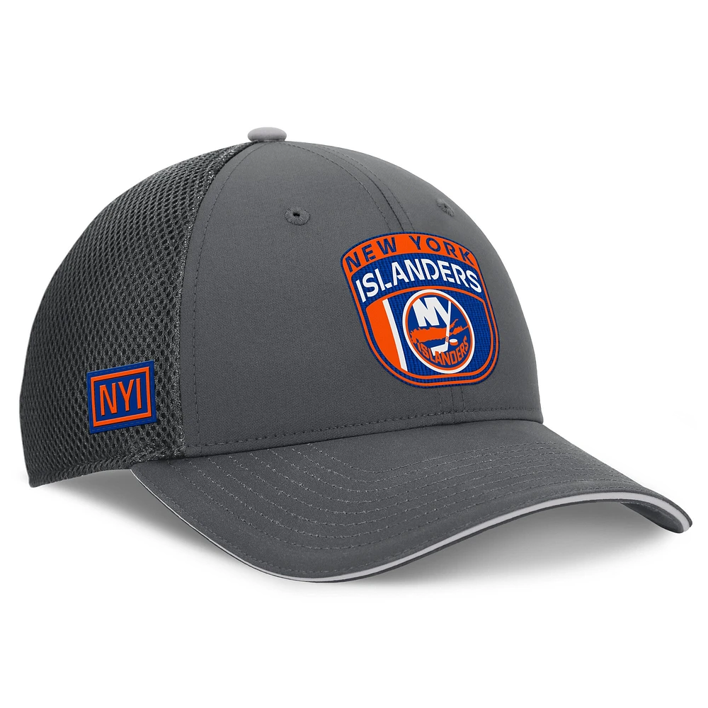 Casquette ajustable pour homme Fanatics New York Islanders Authentic Pro Home Ice Trucker grise