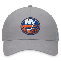 Men's Fanatics Gray New York Islanders Extra Time Adjustable Hat