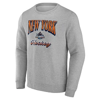Men's Fanatics Gray New York Islanders Light the Candle Fleece Pullover Sweatshirt