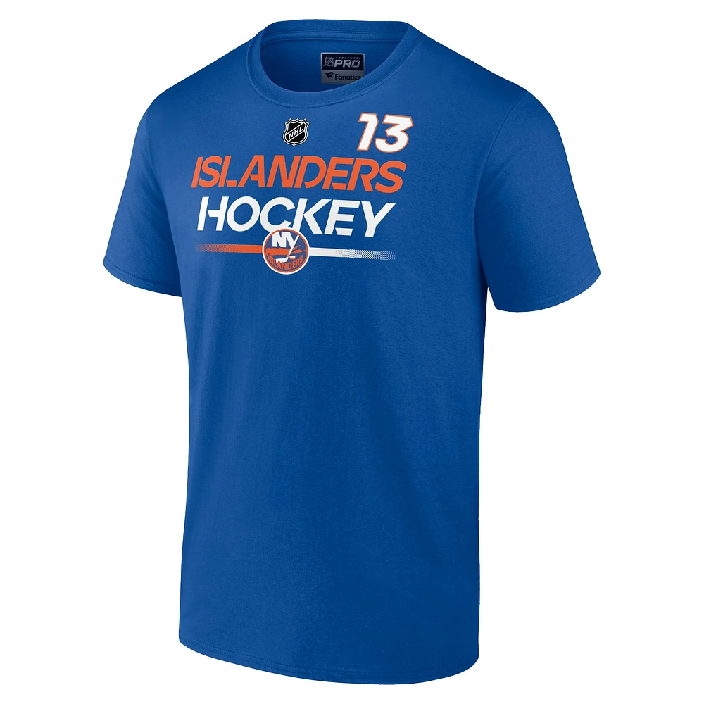 T-shirt avec nom et numéro Fanatics Mathew Barzal Royal New York Islanders pour hommes Authentic Pro Prime