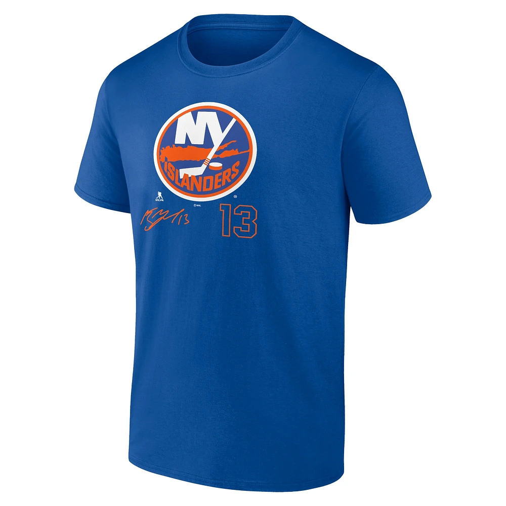 T-shirt avec nom et numéro Fanatics Mathew Barzal Royal New York Islanders pour hommes