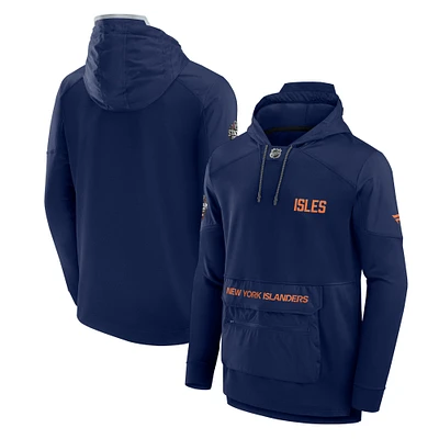 Men's Fanatics Navy New York Islanders 2024 NHL Stadium Series Authentic Pro Fleece Pullover Hoodie