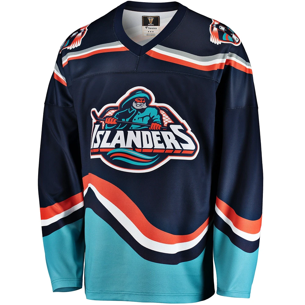 Men's Fanatics Navy New York Islanders Premier Breakaway Heritage - Jersey