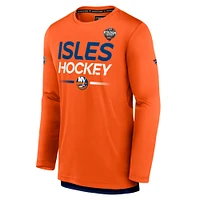 Men's Fanatics Orange New York Islanders 2024 NHL Stadium Series Authentic Pro Long Sleeve Tech T-Shirt