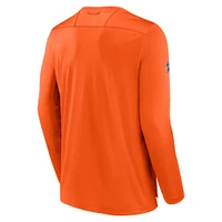 Men's Fanatics Orange New York Islanders 2024 NHL Stadium Series Authentic Pro Long Sleeve Tech T-Shirt